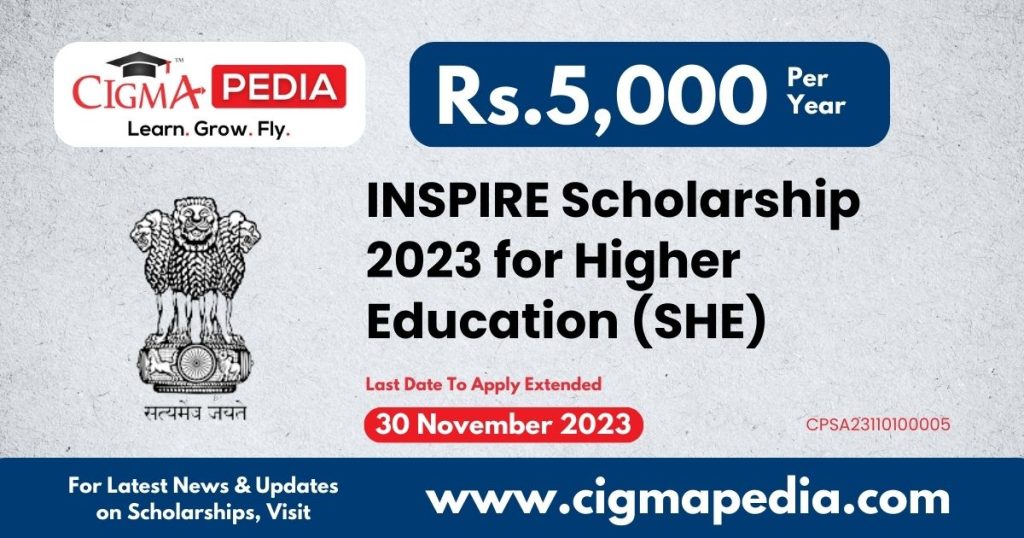 INSPIRE Scholarship 2023 for Higher Education (SHE)