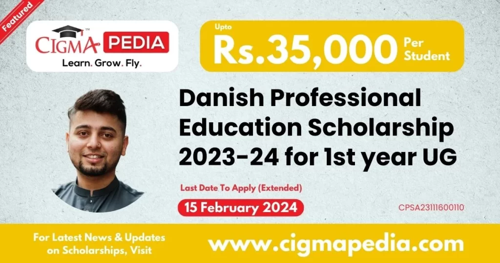 Danish Professional Education Scholarship for 1st year UG Students 2023-24