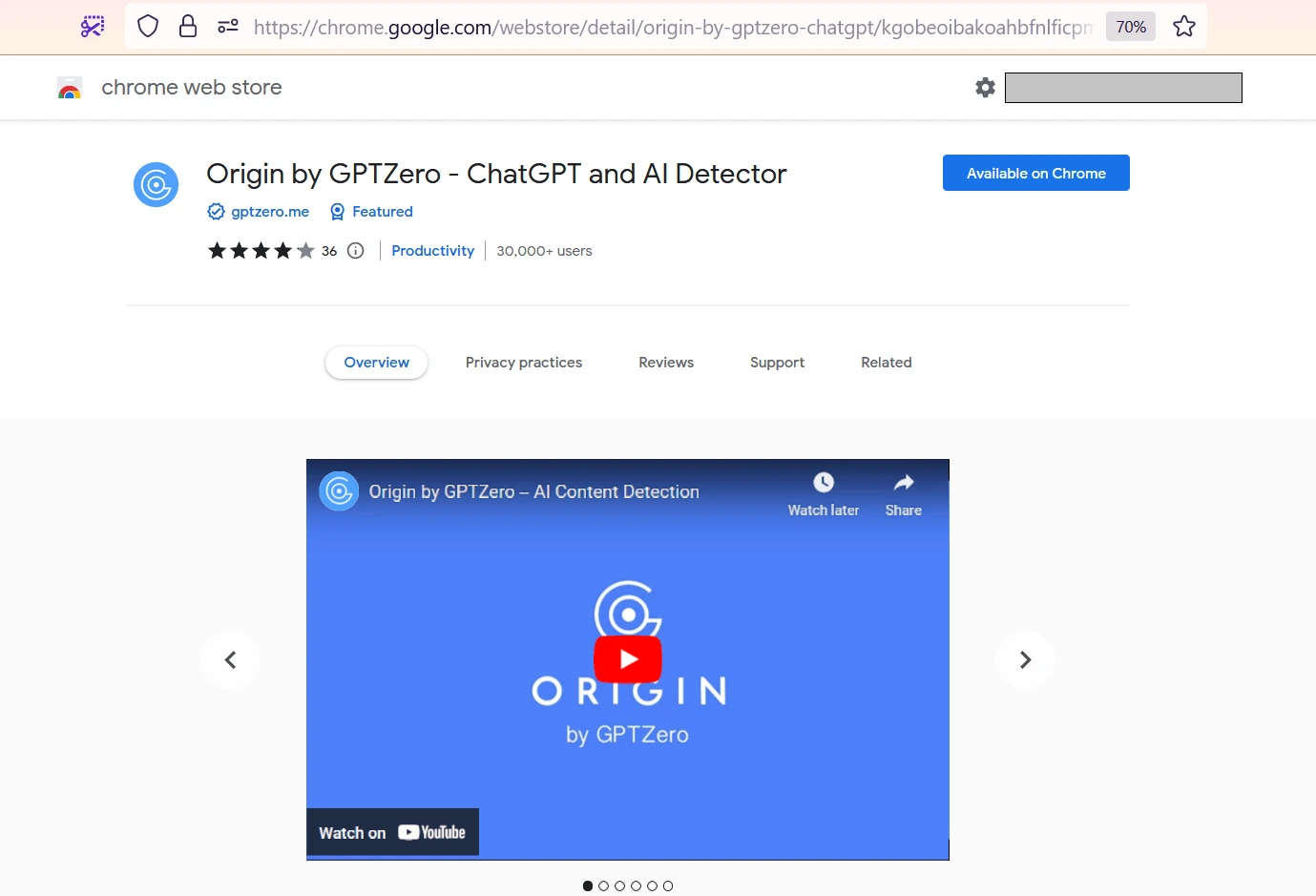 Origin by GPTZero - ChatGPT and AI Detector