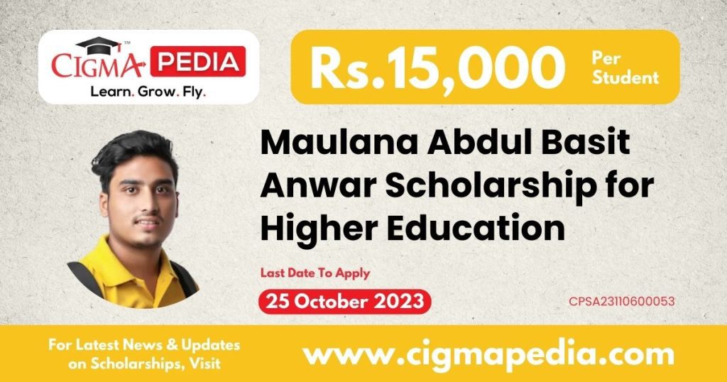 Maulana Abdul Basit Anwar Scholarship for Higher Education