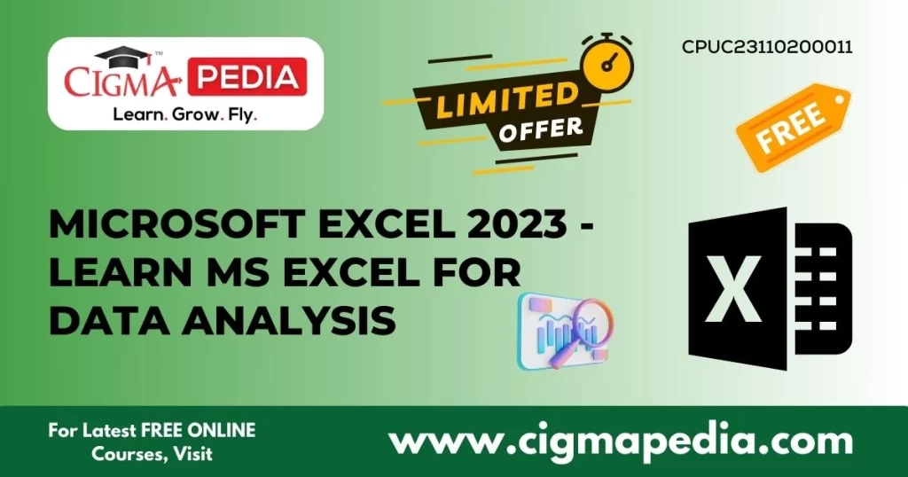 Microsoft Excel 2023 - Learn MS EXCEL For DATA Analysis