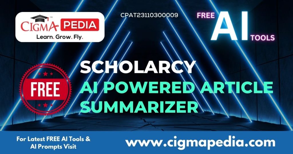 Scholarcy AI Powered Article Summarizer