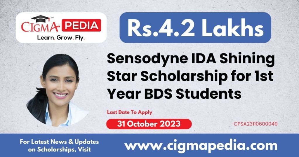 Sensodyne IDA Shining Star Scholarship for 1st Year BDS Students