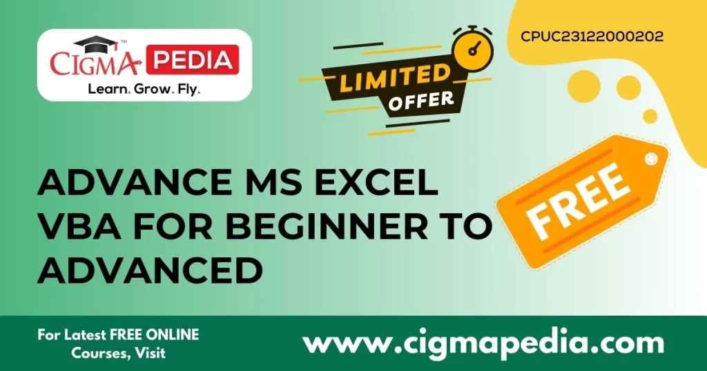 Advance MS Excel VBA for Beginner to Advanced