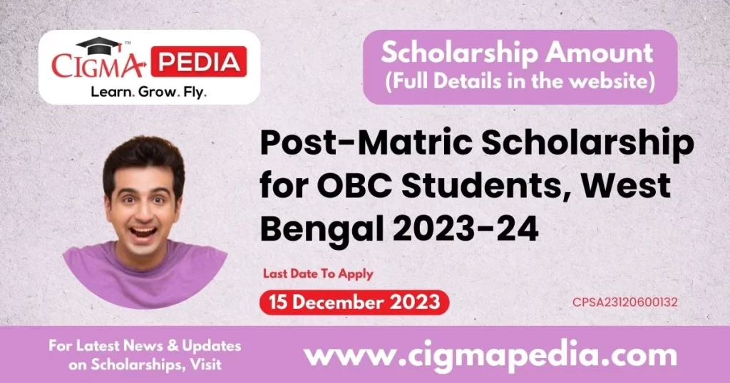 Post Matric Scholarship to OBC Students West Bengal