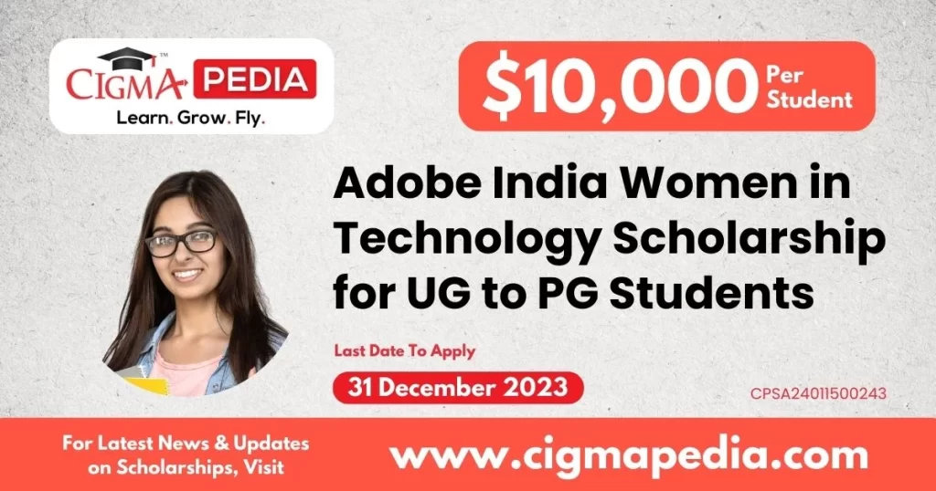 Adobe India Women in Technology Scholarship for UG to PG Students 2023