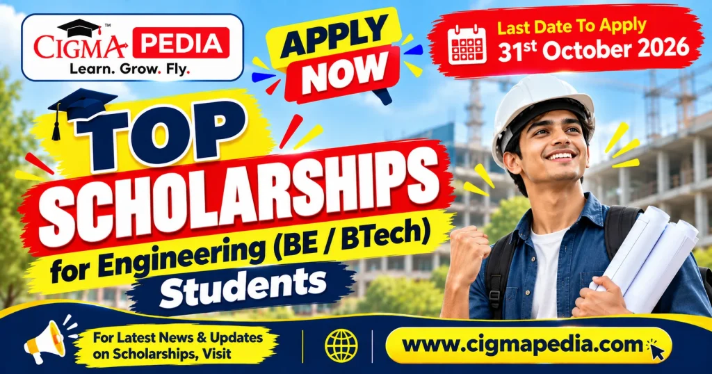 CIGMA Pedia Scholarships October 2026 for Engineering (BE BTech) Students