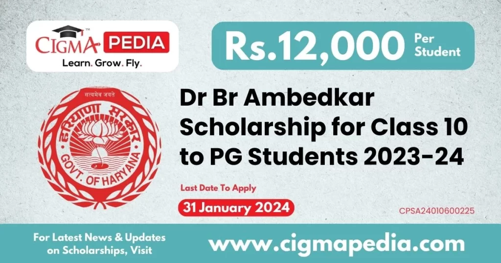 Dr Br Ambedkar Scholarship for Class 10 to PG Students