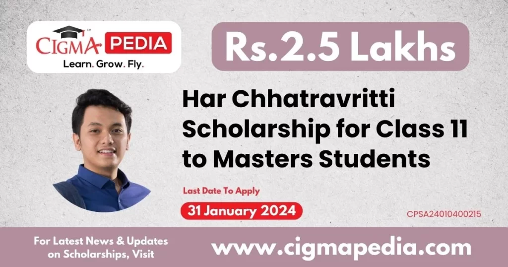 Har Chhatravritti Scholarship for Class 11 to Masters Students 2024-25