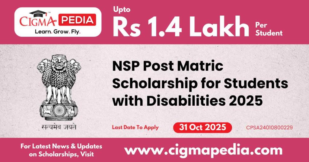 NSP Post Matric Scholarship for Students with Disabilities