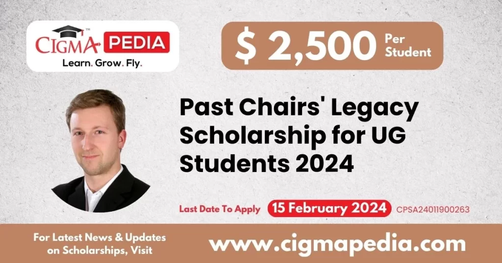 Past Chairs' Legacy Scholarship for UG Students 2024