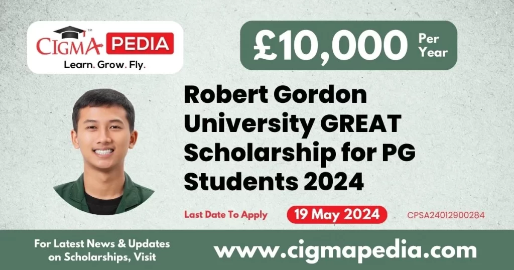 Robert Gordon University GREAT Scholarship for PG Students 2024