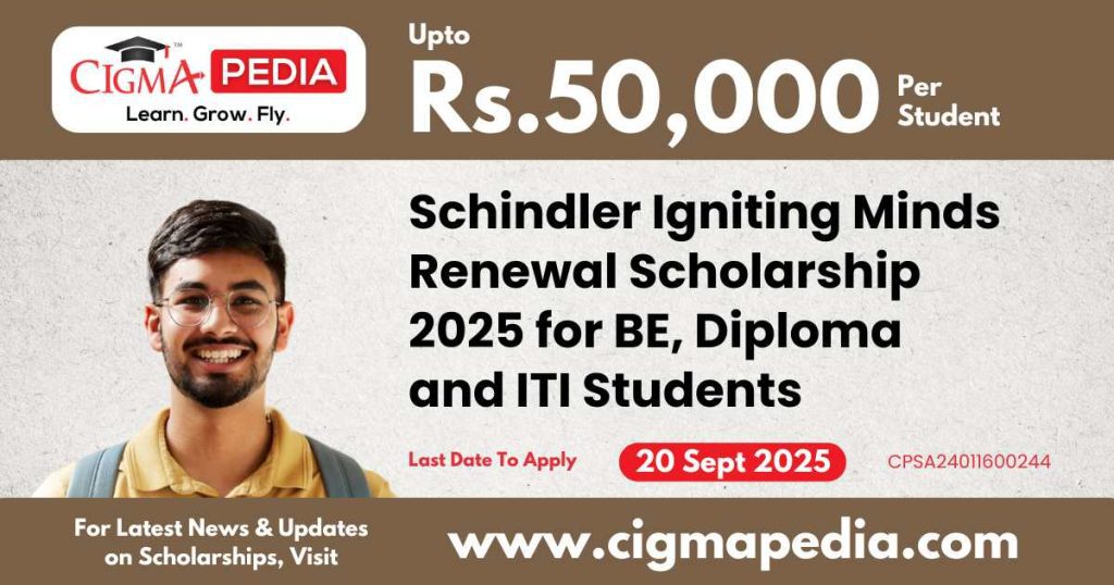 Schindler Igniting Minds Renewal Scholarship