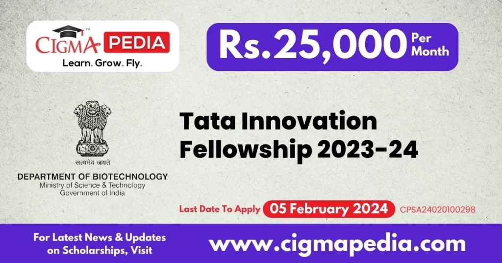 Tata Innovation Fellowship 2023-24