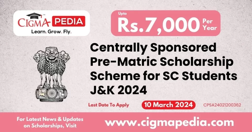 Centrally Sponsored Pre-Matric Scholarship Scheme for SC Students Jammu and Kashmir 2024 10-3