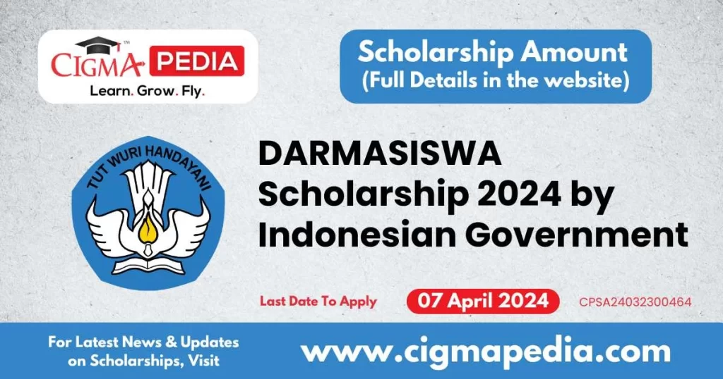 DARMASISWA Scholarship 2024 by Indonesian Government