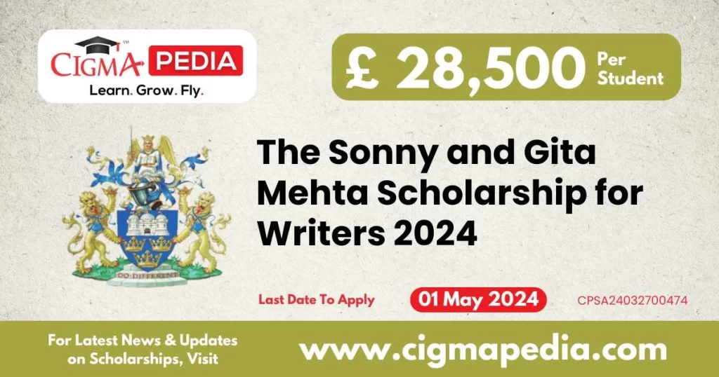 The Sonny and Gita Mehta Scholarship for Writers 2024