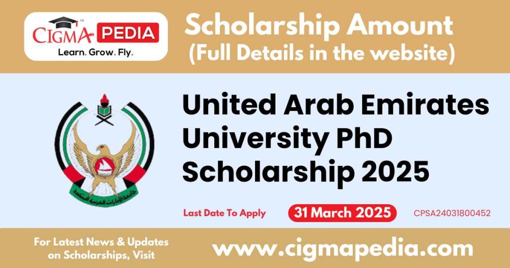 United Arab Emirates University PhD Scholarship