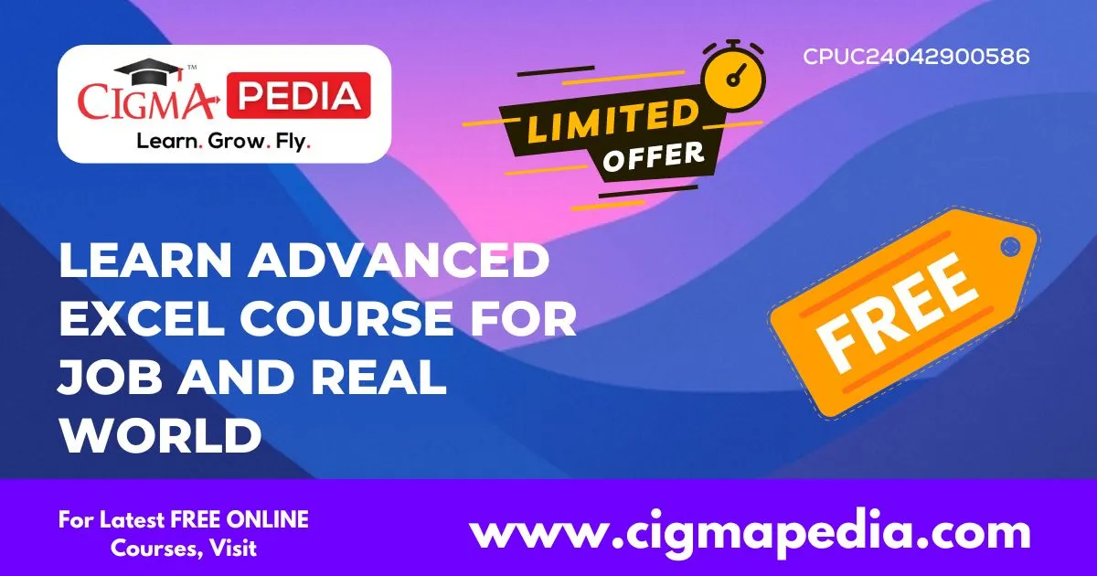 Learn Advanced Excel Course for Job and Real World (Free Udemy Course ...