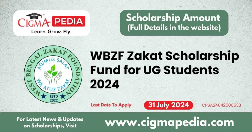 WBZF Zakat Scholarship Fund for UG Students 2024