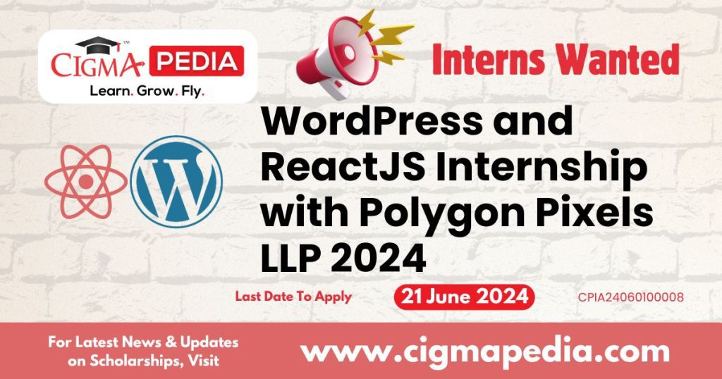 WordPress, ReactJS, Internship with Polygon Pixels LLP 2024