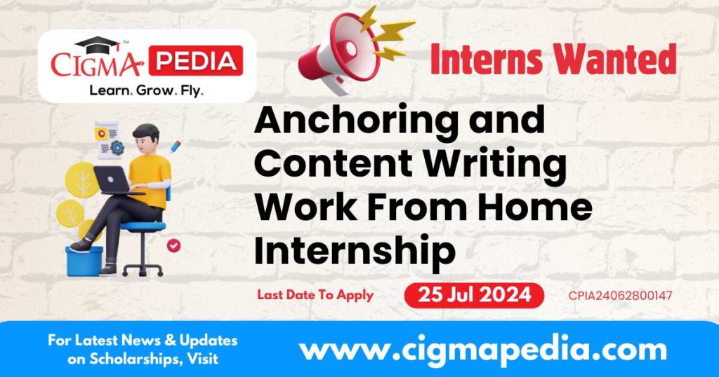 Anchoring and Content Writing Work From Home Internship