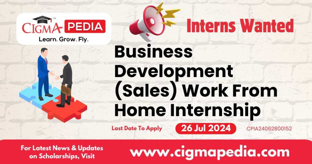 Business Development (Sales) Work From Home Internship