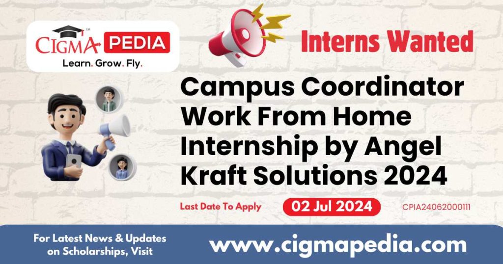 Campus Coordinator Work From Home Internship by Angel Kraft Solutions 2024