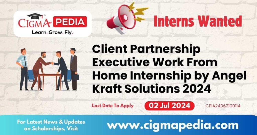 Client Partnership Executive Work From Home Internship by Angel Kraft Solutions 2024
