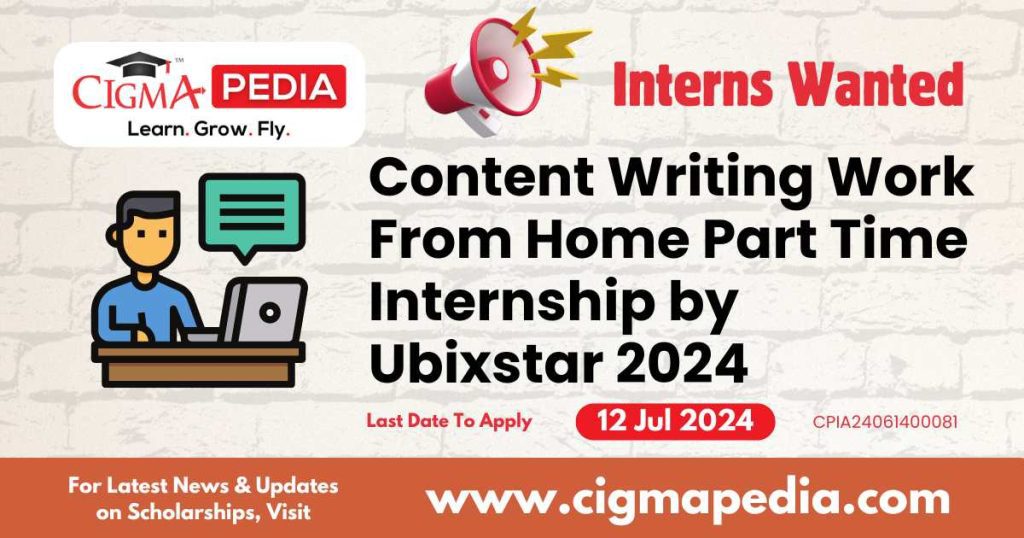 Content writing work from home internship by ubixstar