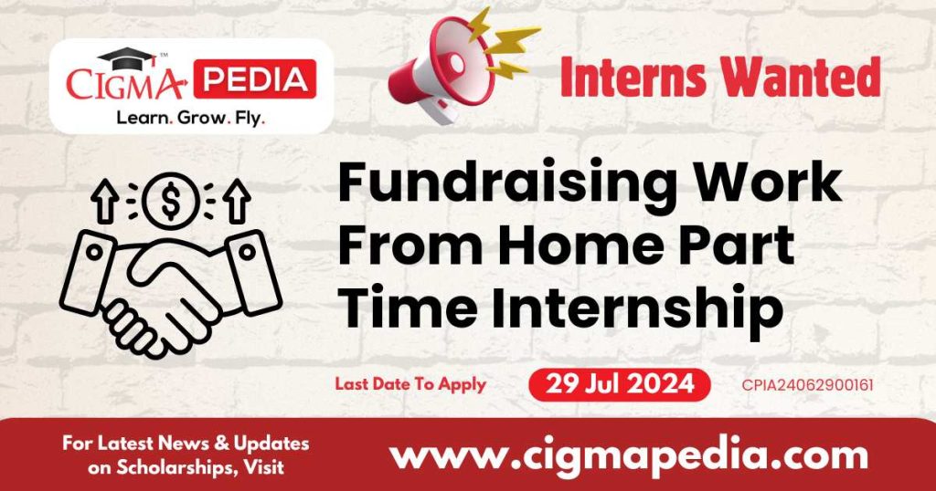 Fundraising Work From Home Part Time Internship by Muskurahat Foundation 2024