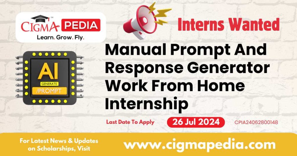 Manual Prompt And Response Generator Work From Home Internship by Samaadhaan 2024 : How to Apply for Internship, Last Date to Apply