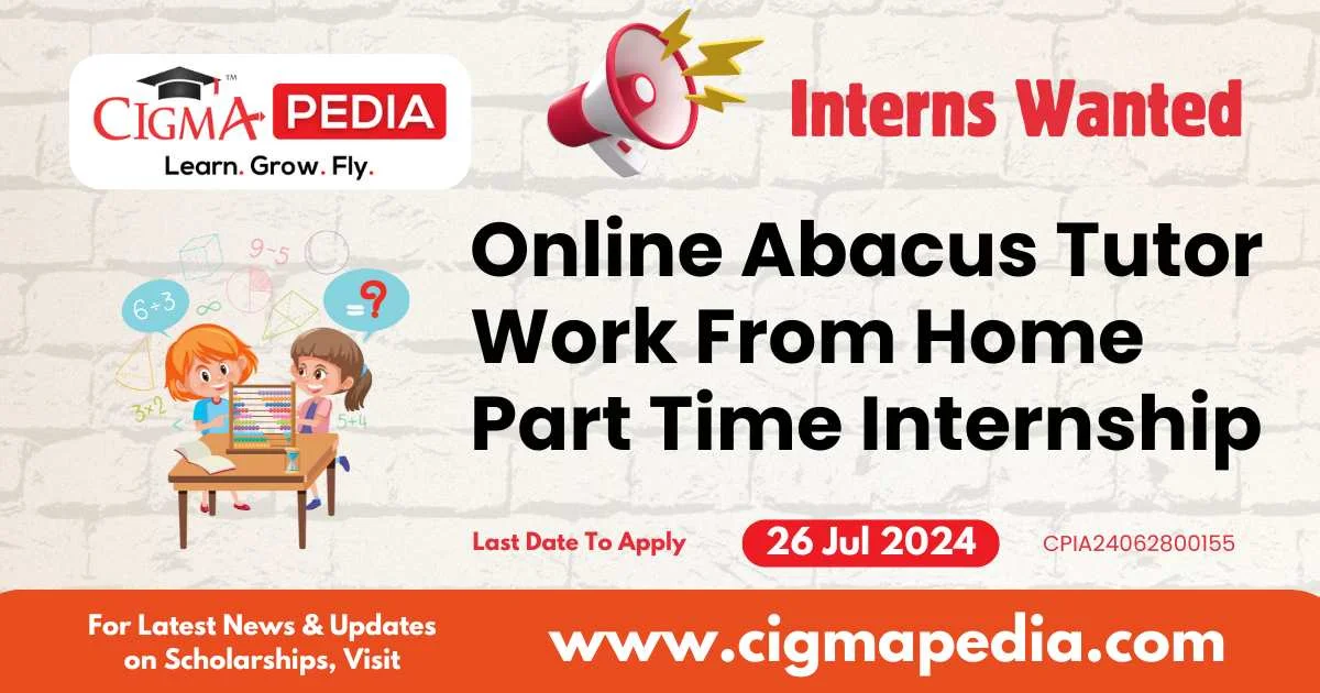 Online Abacus Tutor Work From Home Part Time Internship by Narigiri's Connect To Universe Private Limited 2024