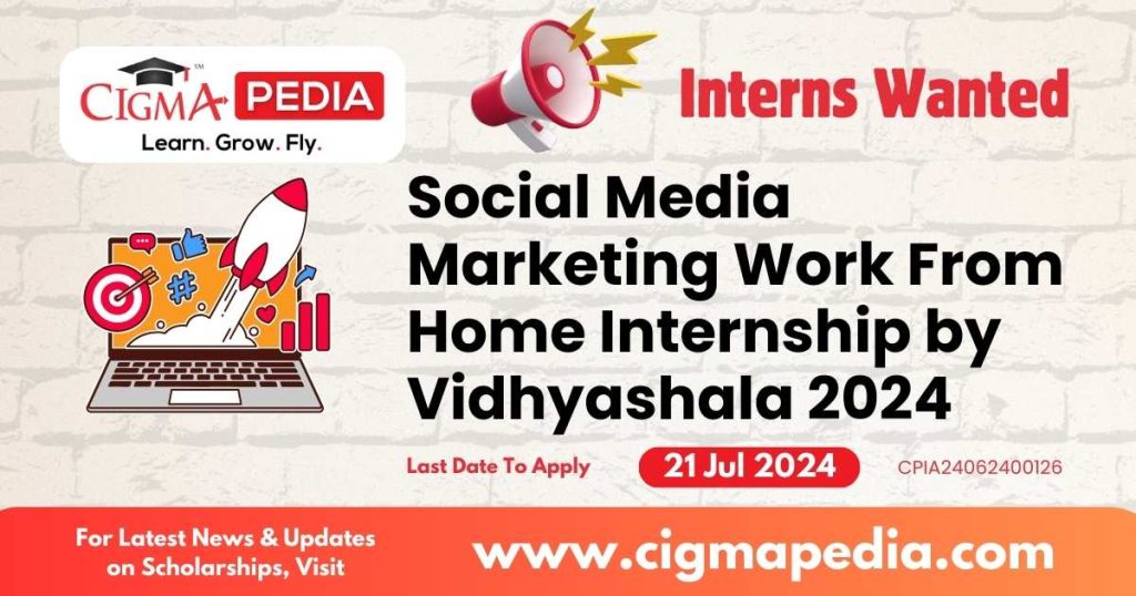 Social Media Marketing Work From Home Internship by Vidhyashala 2024
