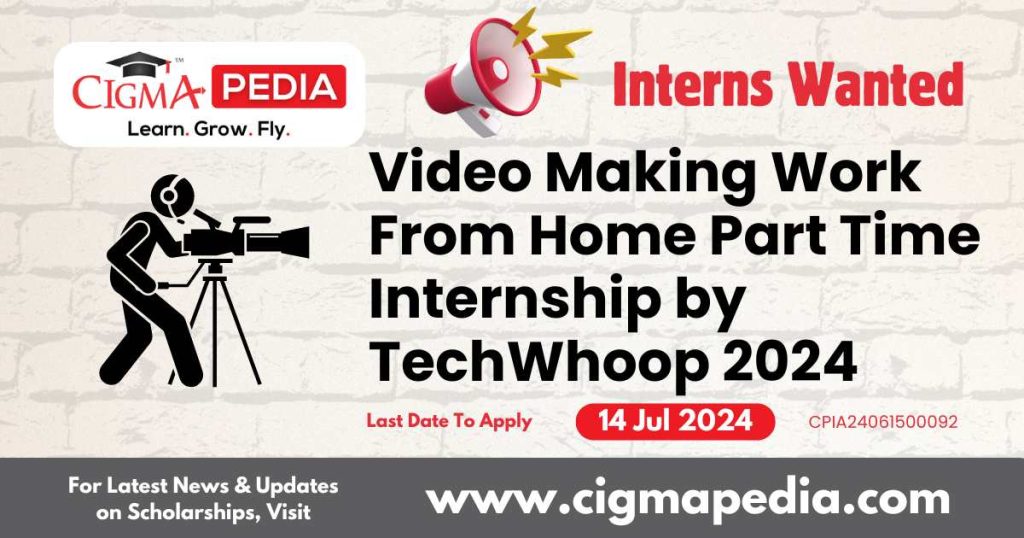 Video Making Work From Home Part Time Internship by TechWhoop 2024