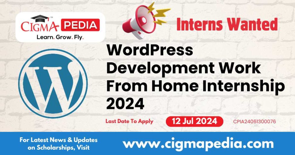 Word Press Development work from home internship