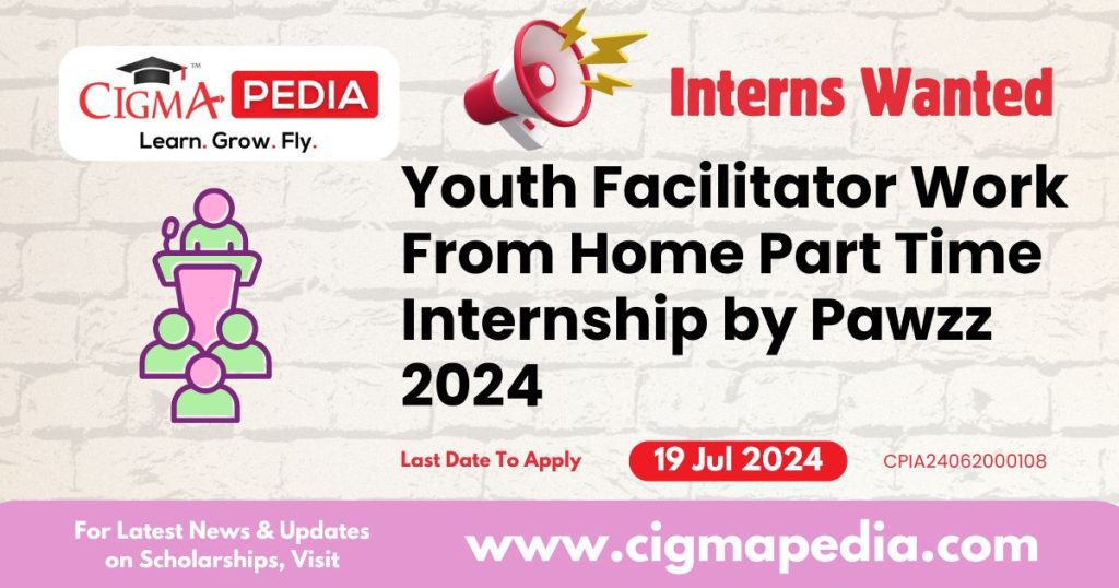 Youth Facilitator Work From Home Part Time Internship by Pawzz 2024