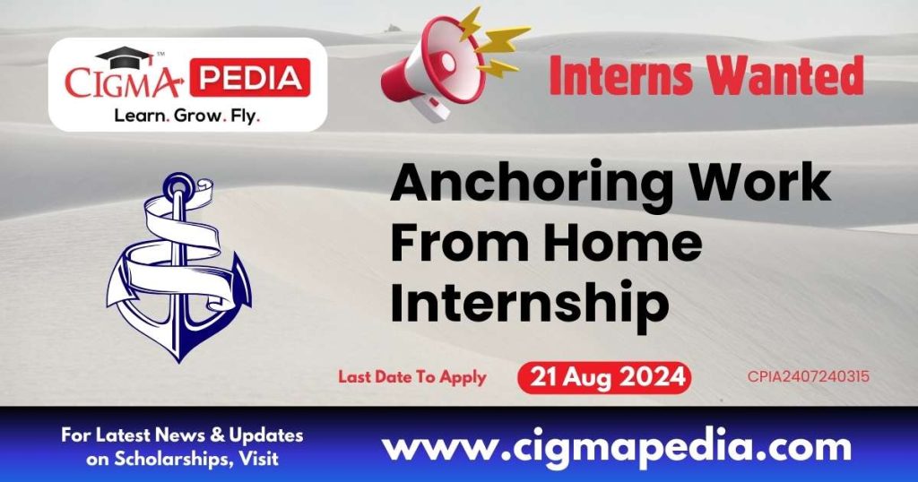 Anchoring Work From Home Internship by Medius Technologies Private Limited 2024