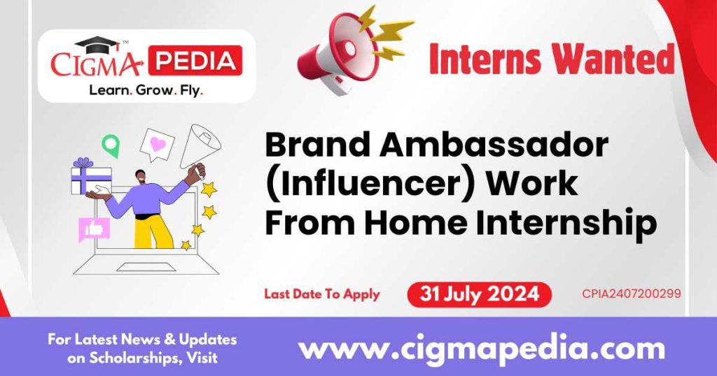 Brand Ambassador (Influencer) Work From Home Internship by Alecado Systems