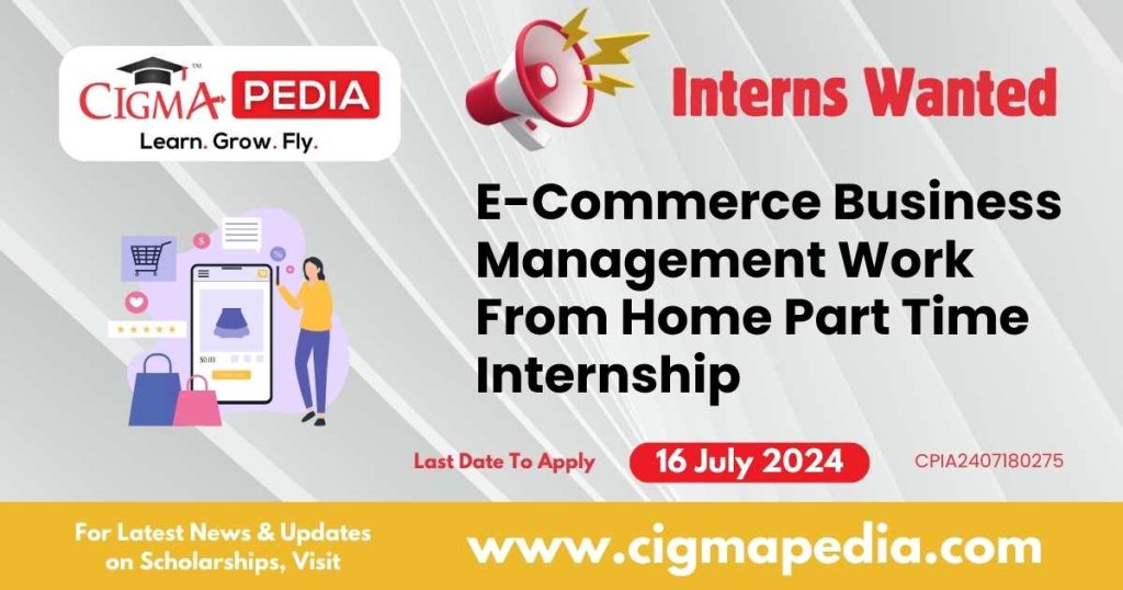 E-Commerce Business Management Work From Home Part Time Internship by The OmniJobs