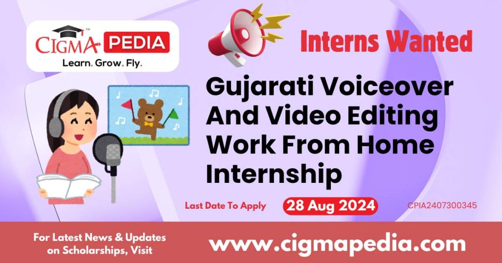 Gujarati Voiceover And Video Editing Work From Home Internship by Hoho Technology 2024