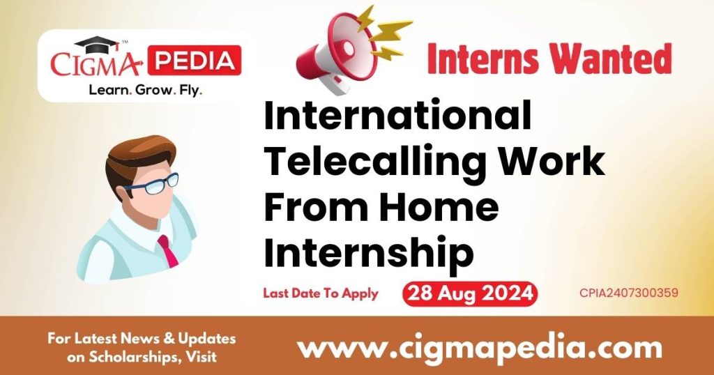 International Telecalling Work From Home Internship by CK And Sons Textiles 2024