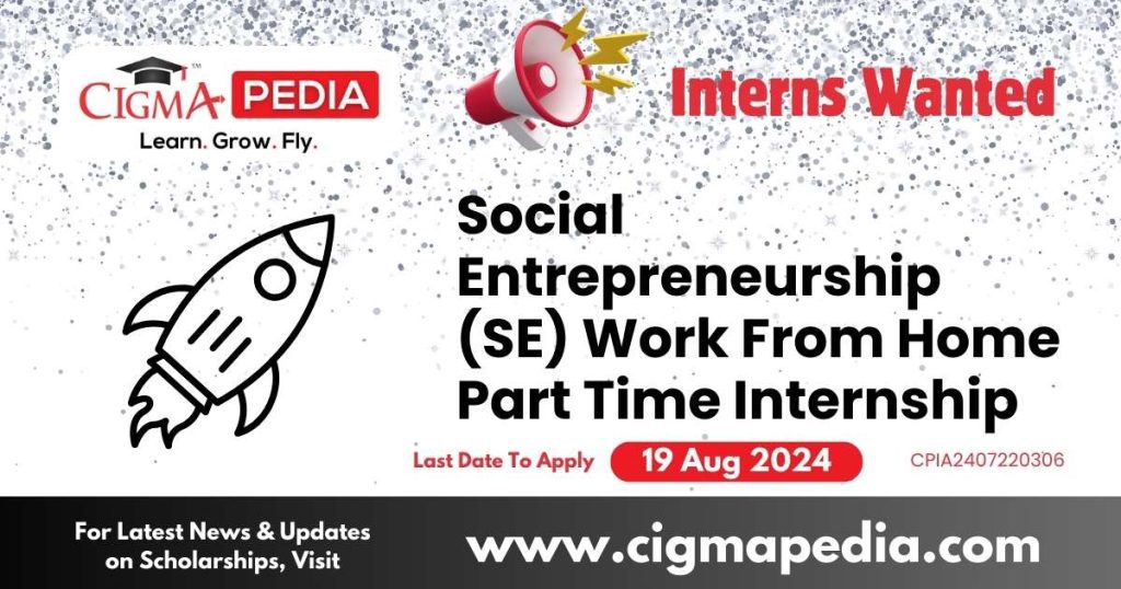 Social Entrepreneurship (SE) Work From Home Part Time Internship by Pawzz 2024