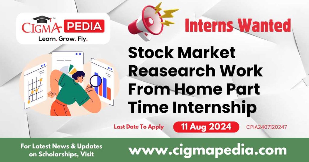 Stock Market Reasearch Work From Home Part Time Internship by Trade Vibe