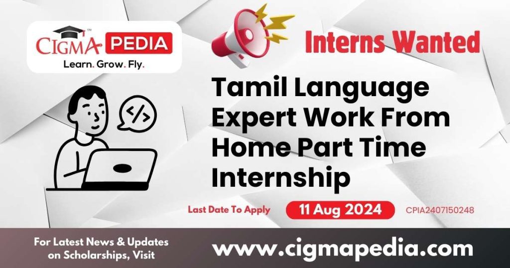 Tamil Language Expert Work From Home Part Time Internship by Guidofie 2024