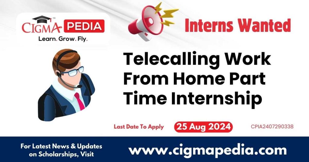 Telecalling Work From Home Part Time Internship by Happy To Help