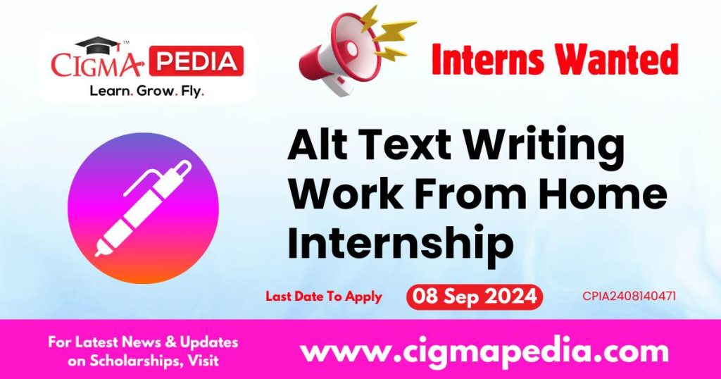 Alt Text Writing Work From Home Internship by Paradise Solutions