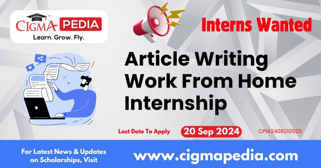 Article Writing Work From Home Internship by Careers360