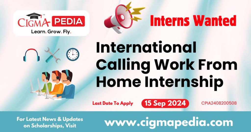 International Calling Work From Home Internship by CK And Sons Textiles