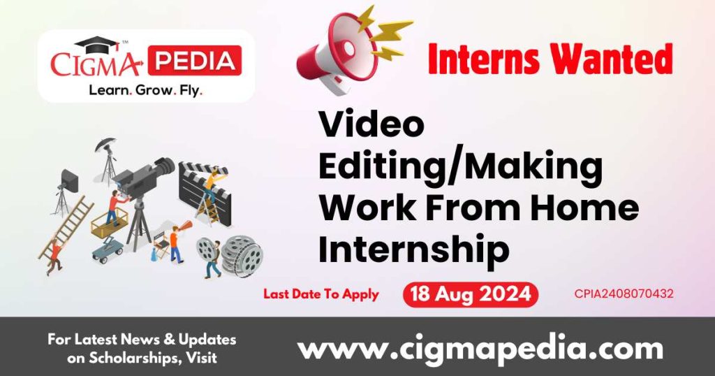 Video Editing/Making Work From Home Internship by VibeIn Mediatech